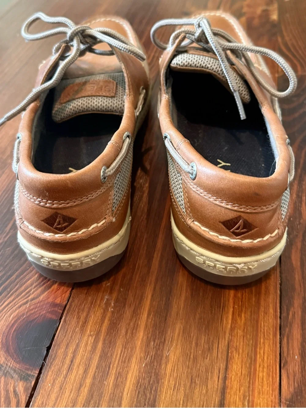 Sperry Men's Surveyor Tan Leather & Mesh 2-Eye Boat Shoe